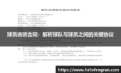球员选项合同：解析球队与球员之间的关键协议